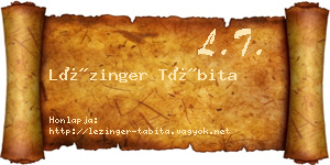 Lézinger Tábita névjegykártya